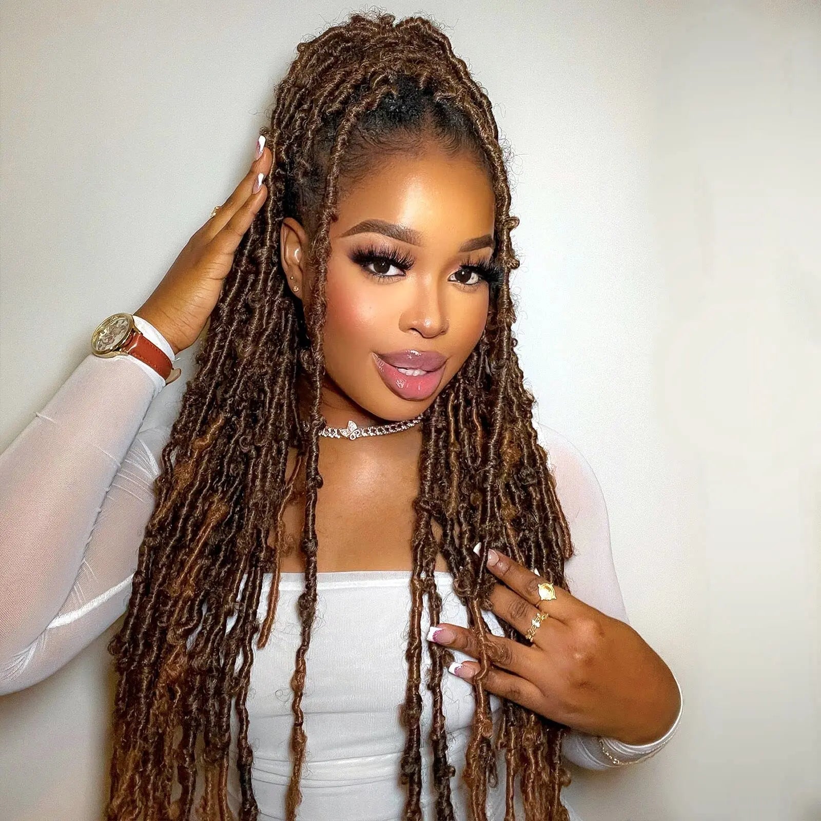 ( US ONLY) FAST SHIPPING DBL | Toyotress® Butterfly Locs Pre-Looped Distressed Locs Braiding Synthetic Crochet Hair Extensions Toyotress
